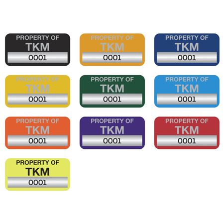Custom Anodized Aluminum Control Tags -  3/4 x 1 1/2